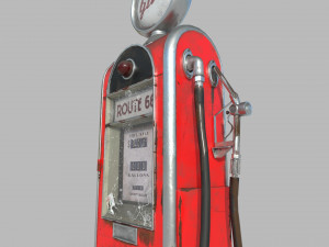 old retro gas station - gas station low poly low-poly 3D Model