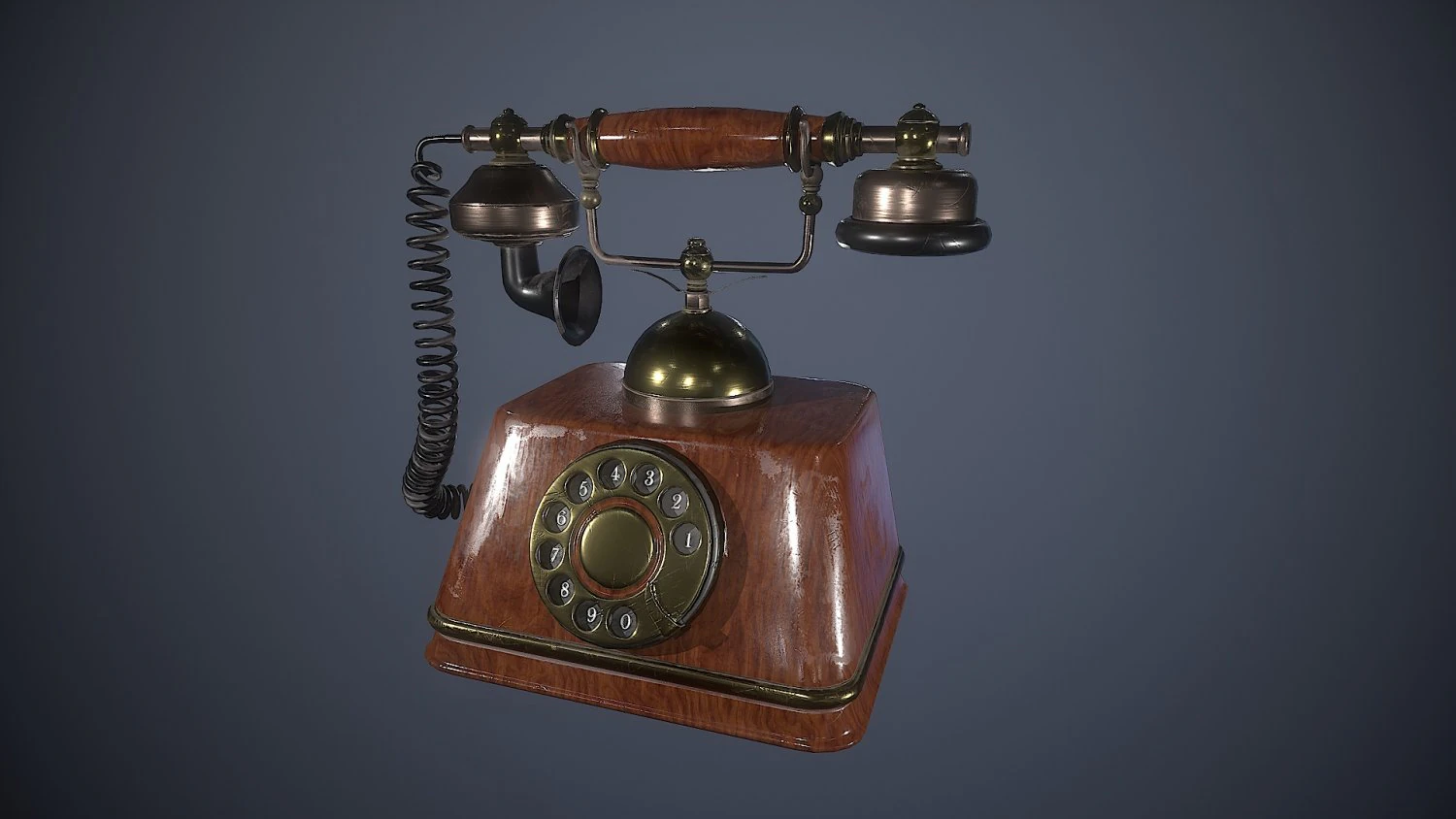 vintage retro telephone 3D Model .c4d .max .obj .3ds .fbx .stl .blend