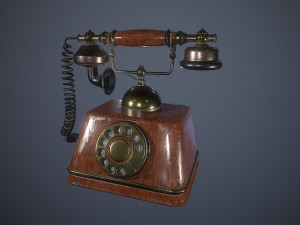 vintage retro telephone 3D मॉडल