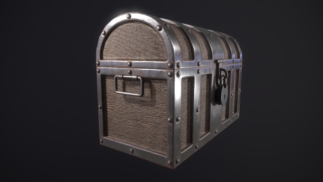 pirate old treasure chest low-poly Modelo 3D .c4d .max .obj .3ds .fbx .stl .blend 