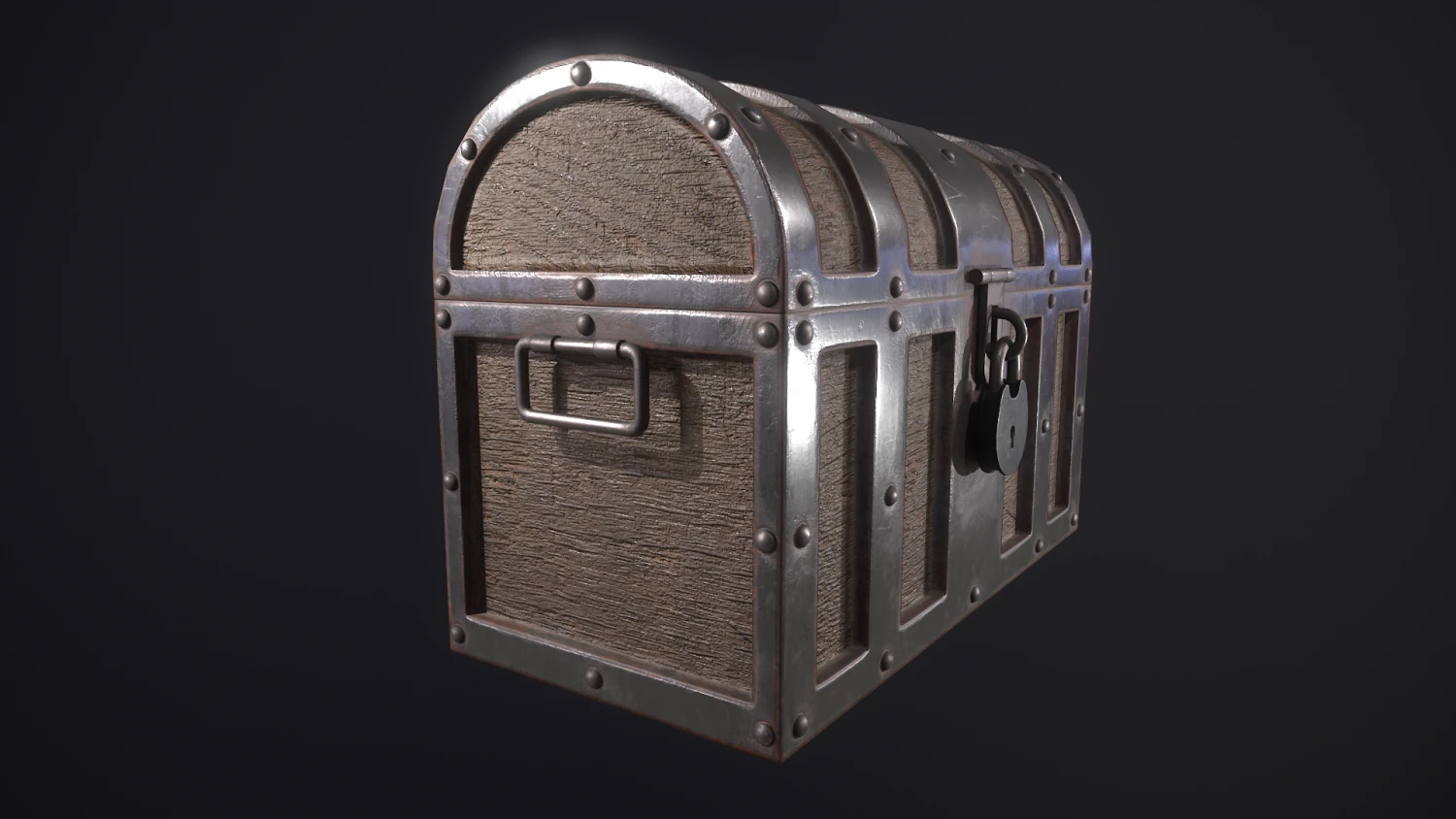 pirate old treasure chest low-poly 3D Model .c4d .max .obj .3ds .fbx .stl .blend