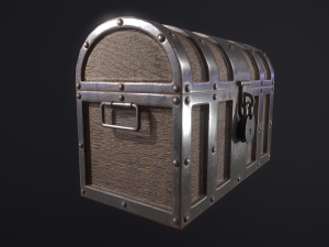 pirate old treasure chest low-poly Modèle 3D