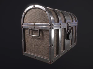 pirate vieux coffre au tr&eacute;sor low-poly Modèle 3D