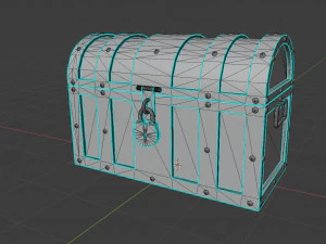 pirate old treasure chest low-poly 3D Model