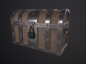 pirate old treasure chest low-poly Modelo 3D