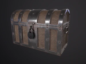 pirate old treasure chest low-poly 3D Model