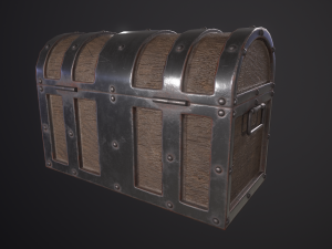 pirate old treasure chest low-poly Modelo 3D