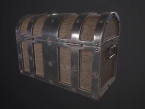 pirate old treasure chest low-poly 3D Model