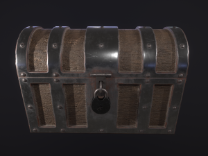 pirate old treasure chest low-poly Modelo 3D