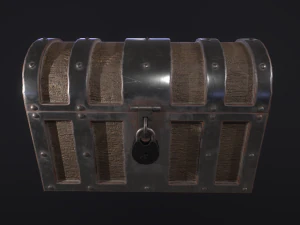 pirate old treasure chest low-poly 3D Model