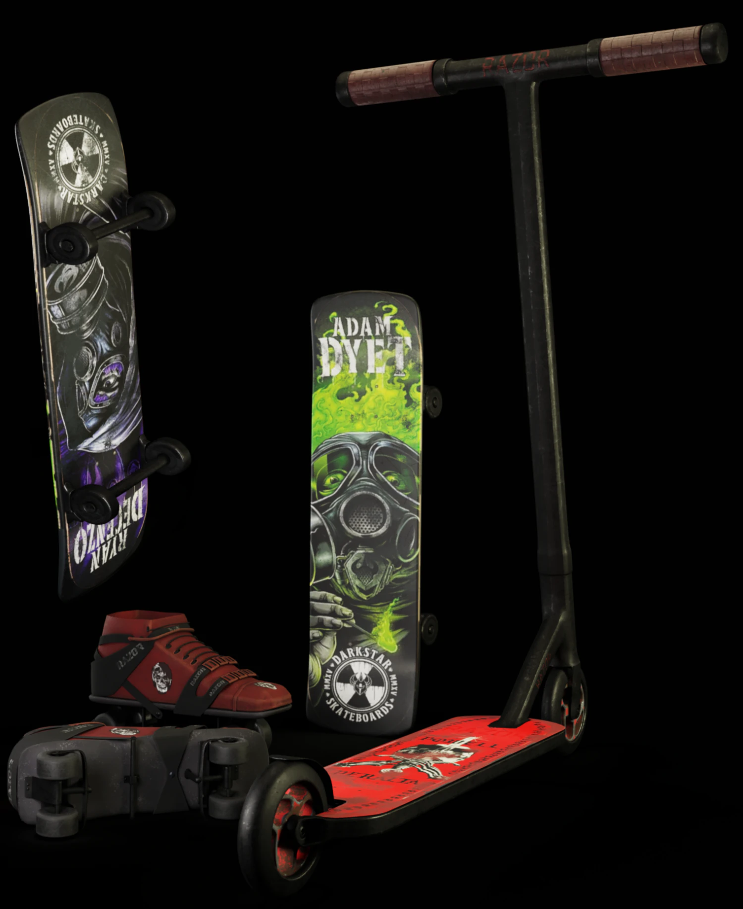 cole&ccedil;&atilde;o de skate vol 1 Modelo 3D .c4d .max .obj .3ds .fbx .stl .blend 