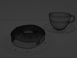 DONUT AND CUP OF COFFE 3D 模型