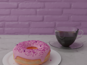 DONUT AND CUP OF COFFE Modelo 3D
