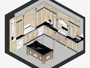 classic kitchen design 3D मॉडल