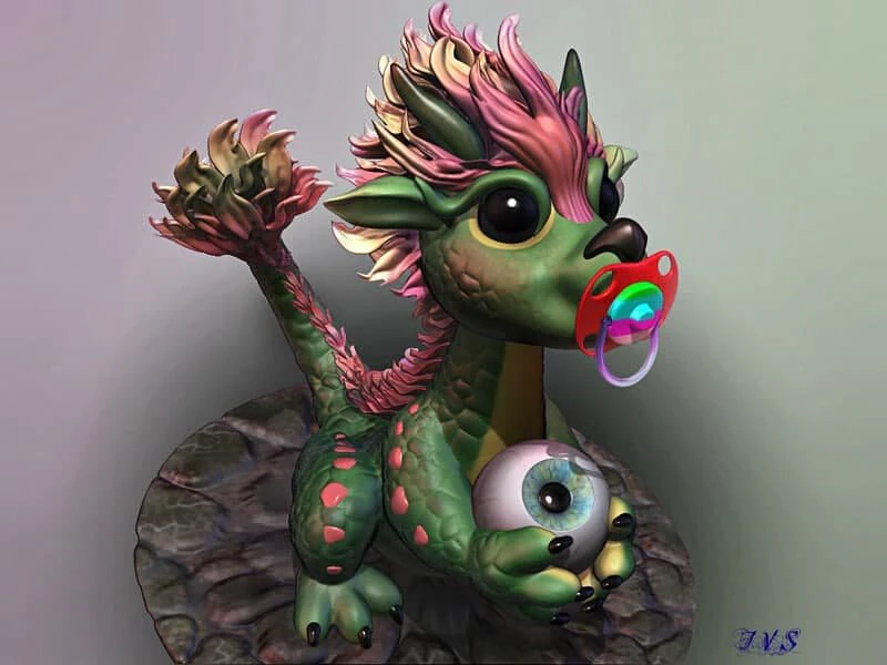 little dragon 3D Model .c4d .max .obj .3ds .fbx .stl .blend