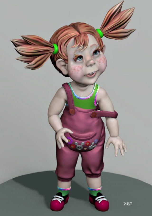 of a funny cool child Modello 3D .c4d .max .obj .3ds .fbx .stl .blend 