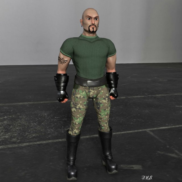 3d men fighter 3D Модель .c4d .max .obj .3ds .fbx .stl .blend 