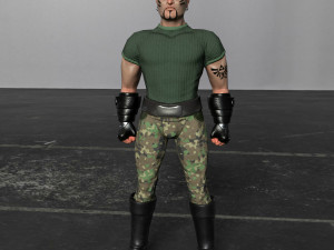 3d men fighter 3D Модель
