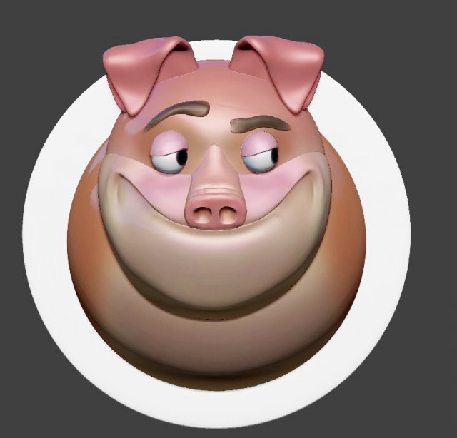 pig fridge magnet 3D 模型 .c4d .max .obj .3ds .fbx .stl .blend