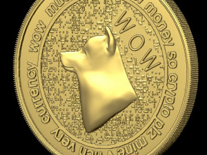 crypto-coin doge for printer Modelo 3D