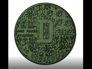 crypto-coin doge for printer Modelo 3D