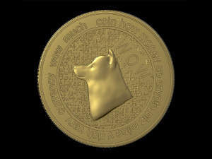 crypto-coin doge for printer Modelo 3D