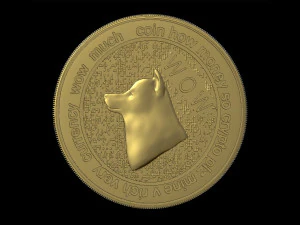 crypto-coin doge for printer 3D Model