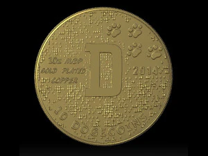 crypto-coin doge for printer 3D Model