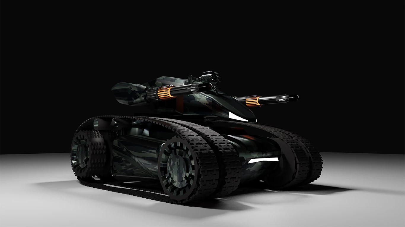 cyber tank 3D Model .c4d .max .obj .3ds .fbx .stl .blend 