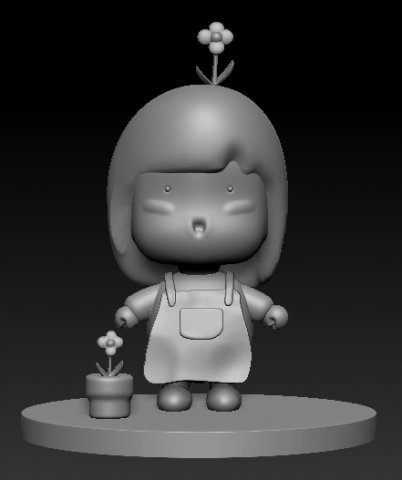 cute flower girl Modello di stampa 3D .c4d .max .obj .3ds .fbx .stl .blend 