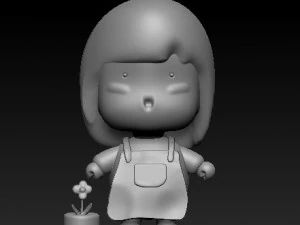 s&uuml;&szlig;es Blumenm&auml;dchen 3D Druckmodell