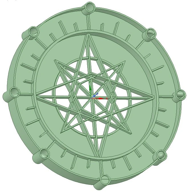 geometric star with moon cycle 3D Model .c4d .max .obj .3ds .fbx .stl .blend 