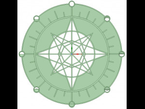 geometric star with moon cycle 3D Model