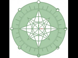 geometric star with moon cycle 3D Model