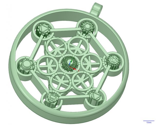 metatrons cube with 7 chakras Modelo 3D .c4d .max .obj .3ds .fbx .stl .blend 