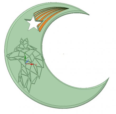 dream catcher wolf moon Modello di stampa 3D .c4d .max .obj .3ds .fbx .stl .blend