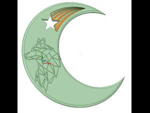 捕梦网 狼 月亮 3D 打印模型