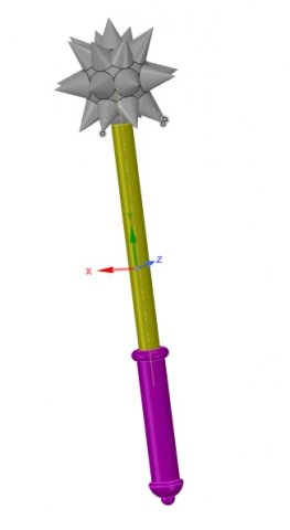 simple spike mace 3D 打印模型 .c4d .max .obj .3ds .fbx .stl .blend 