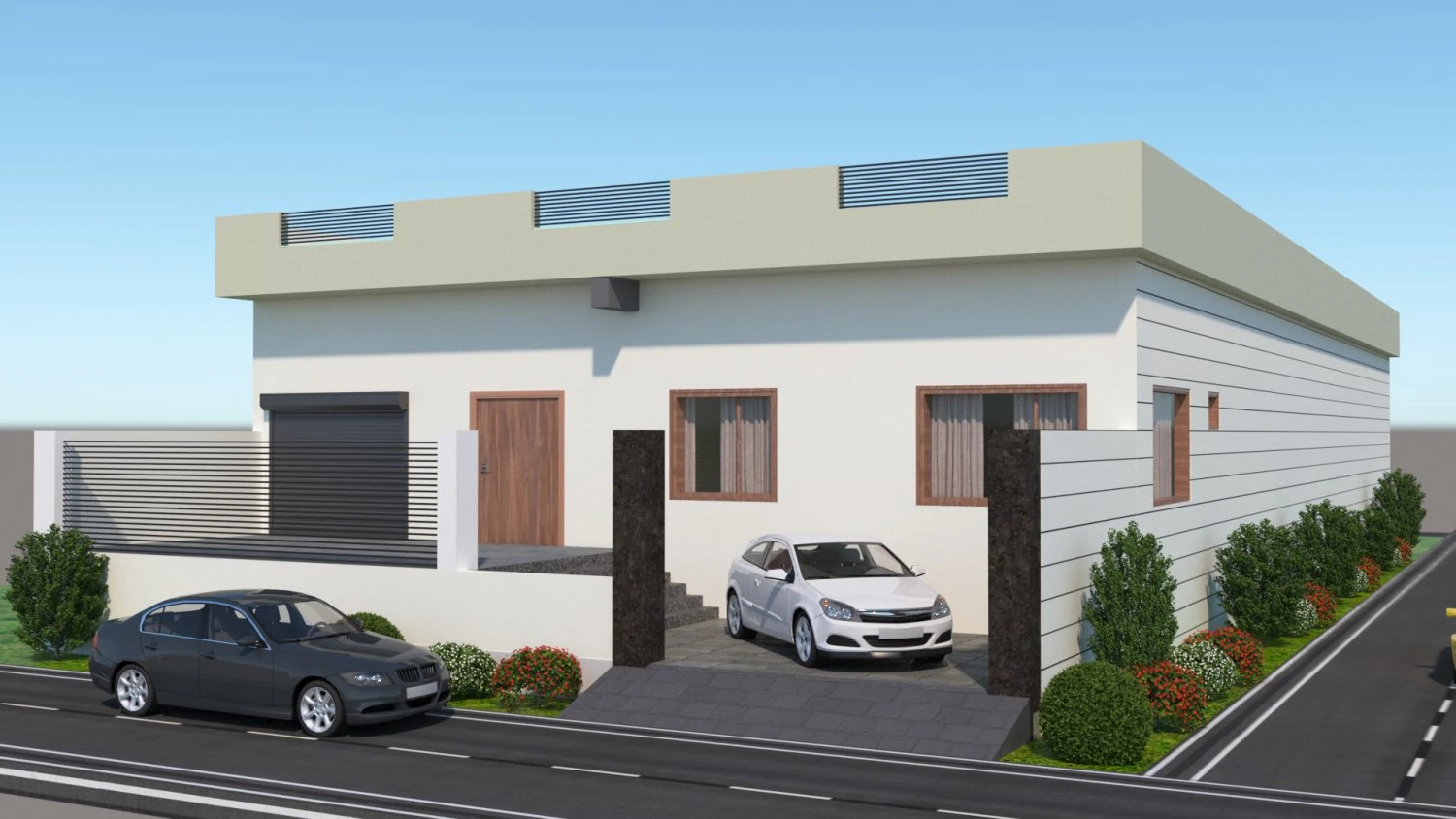 house exterior in 3ds max 3D Model .c4d .max .obj .3ds .fbx .stl .blend 