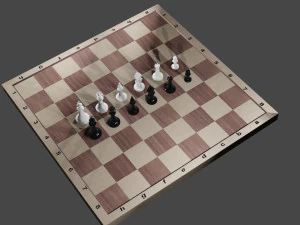 chess all pieces board 3D Model