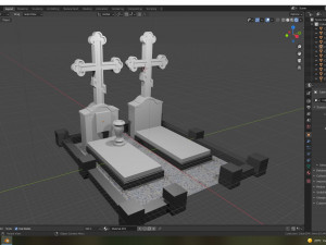 a set of graves 12 pieces Model 3D