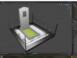 a set of graves 12 pieces 3D Model