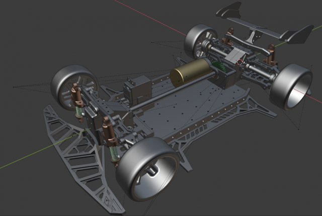 fully finished 3d chassis for rc 3d print 3D Model .c4d .max .obj .3ds .fbx .stl .blend 