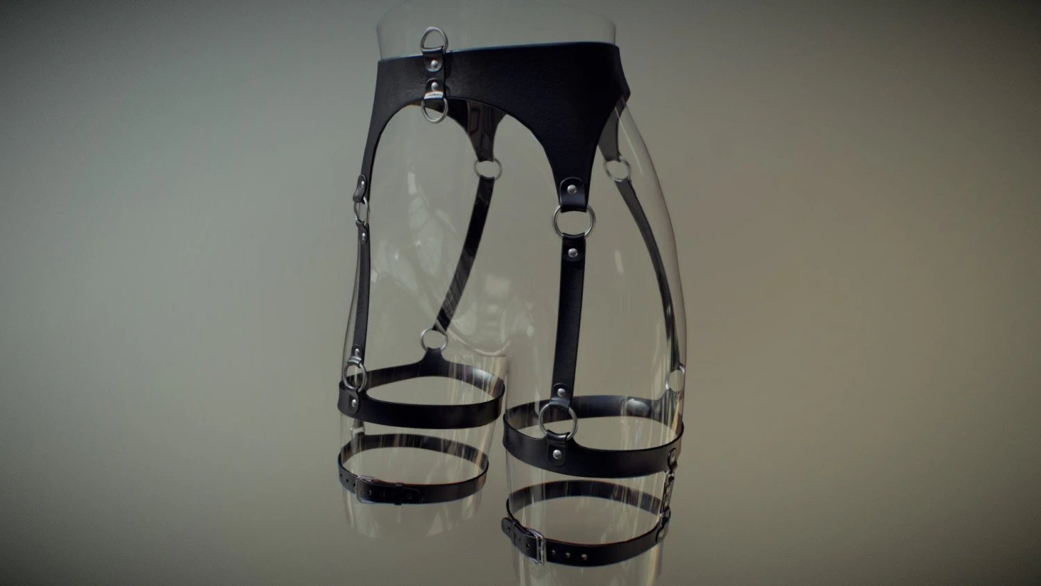 bdsm leather hips belt 3D Model .c4d .max .obj .3ds .fbx .stl .blend