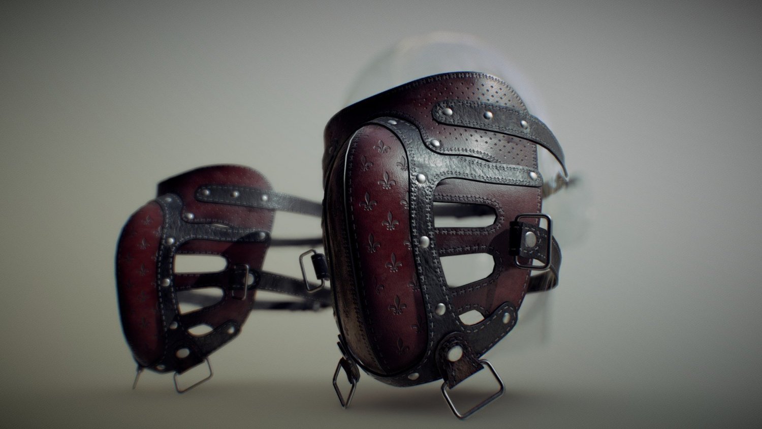 bdsm leather face mask bondage blindfold 3D Модель in Одежда 3DExport