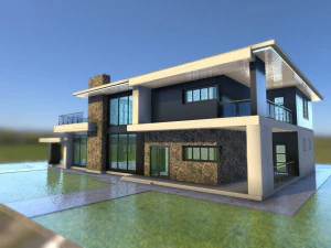 casa grande e moderna para fam&iacute;lia grande Modelo 3D