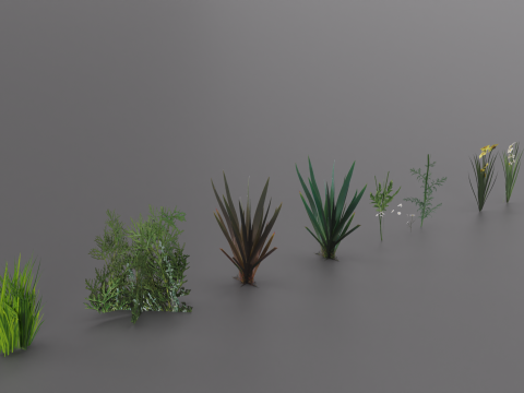 Low Poly Bushes 3D Модель