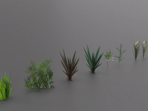 Arbustos de baixo poli Modelo 3D