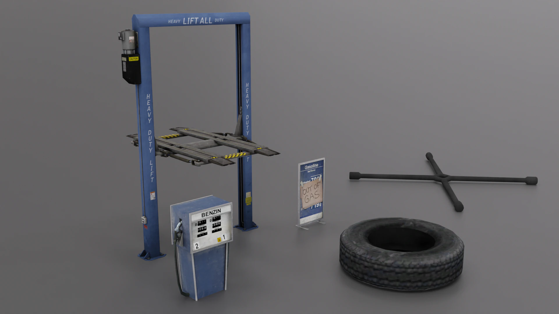 Car Service Props Part 1 3D Model .c4d .max .obj .3ds .fbx .stl .blend 