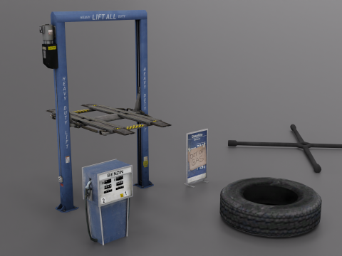 Car Service Props Part 1 Model 3D